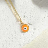 Simple Style Eye Copper Enamel Plating 14k Gold Plated Pendant Necklace sku image 3