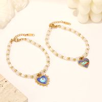 Casual Simple Style Eye Stainless Steel Titanium Steel Beaded Gold Plated Bracelets main image 6