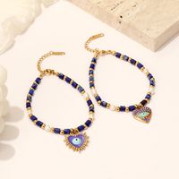 Casual Simple Style Eye Stainless Steel Titanium Steel Beaded Gold Plated Bracelets main image 9