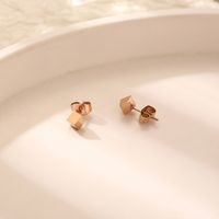 1 Pair Elegant Simple Style Solid Color Plating 304 Stainless Steel 18K Gold Plated Ear Studs main image 6