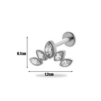 1 Stück Ohrknorpelringe &Stecker Einfacher Stil Koreanische Art Geometrisch Blume Reines Titan Überzug Inlay Zirkon sku image 11