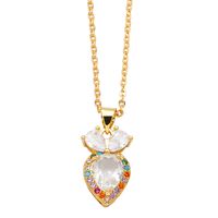 Simple Style Cherry Pineapple Copper Plating Inlay Zircon 18k Gold Plated Necklace main image 6