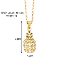 Simple Style Cherry Pineapple Copper Plating Inlay Zircon 18k Gold Plated Necklace sku image 1