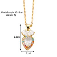 Simple Style Cherry Pineapple Copper Plating Inlay Zircon 18k Gold Plated Necklace sku image 2