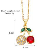 Simple Style Cherry Pineapple Copper Plating Inlay Zircon 18k Gold Plated Necklace sku image 3