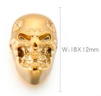 1 Pieza 18x12mm Acero Inoxidable Chapados en oro de 18k Cráneo Colgante main image 2