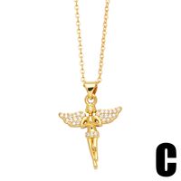 Simple Style Cross Copper Plating Inlay Zircon 18k Gold Plated Necklace main image 5