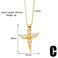 Simple Style Cross Copper Plating Inlay Zircon 18k Gold Plated Necklace sku image 3