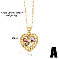 Simple Style Heart Shape Copper Plating Inlay Zircon 18k Gold Plated Necklace sku image 1