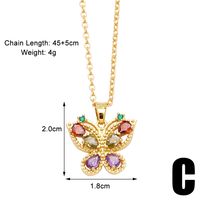 Simple Style Heart Shape Copper Plating Inlay Zircon 18k Gold Plated Necklace sku image 3