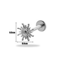 1 Piece Ear Cartilage Rings & Studs Simple Style Korean Style Flower Pure Titanium Plating Inlay Zircon sku image 1