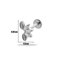 1 Piece Ear Cartilage Rings & Studs Simple Style Korean Style Flower Pure Titanium Plating Inlay Zircon sku image 11