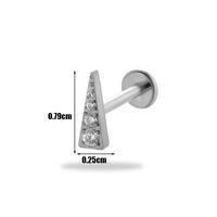 1 Piece Ear Cartilage Rings & Studs Simple Style Korean Style Flower Pure Titanium Plating Inlay Zircon sku image 3