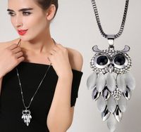 Ig Style Simple Style Owl Alloy Copper Inlay Opal Zircon Women's Sweater Chain Long Necklace main image 1
