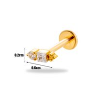 1 Piece Ear Cartilage Rings & Studs Simple Style Korean Style Flower Pure Titanium Plating Inlay Zircon sku image 6
