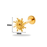 1 Piece Ear Cartilage Rings & Studs Simple Style Korean Style Flower Pure Titanium Plating Inlay Zircon sku image 2