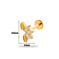 1 Pièce Boucles D'Oreilles Cartilage Style Simple Style Coréen Fleur Titane Pur Placage Incruster Zircon sku image 14