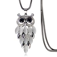 Ig Style Simple Style Owl Alloy Copper Inlay Opal Zircon Women's Sweater Chain Long Necklace main image 6