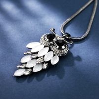 Ig Style Simple Style Owl Alloy Copper Inlay Opal Zircon Women's Sweater Chain Long Necklace main image 4