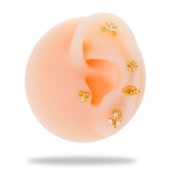 1 Piece Ear Cartilage Rings & Studs Simple Style Korean Style Flower Pure Titanium Plating Inlay Zircon main image 2