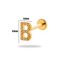 1 Piece Ear Cartilage Rings & Studs Simple Style Korean Style Flower Butterfly Pure Titanium Plating Inlay Zircon sku image 8