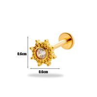 1 Piece Ear Cartilage Rings & Studs Simple Style Korean Style Flower Butterfly Pure Titanium Plating Inlay Zircon sku image 9