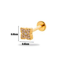 1 Piece Ear Cartilage Rings & Studs Simple Style Korean Style Flower Butterfly Pure Titanium Plating Inlay Zircon sku image 15