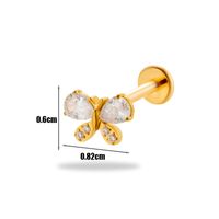 1 Piece Ear Cartilage Rings & Studs Simple Style Korean Style Flower Butterfly Pure Titanium Plating Inlay Zircon sku image 16