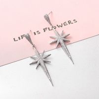 1 Pair Lady Star Plating Inlay Copper Zircon White Gold Plated Drop Earrings main image 6