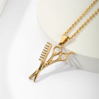 Simple Style Scissors Stainless Steel Plating 18k Gold Plated Pendant Necklace main image 1