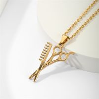 Simple Style Scissors Stainless Steel Plating 18k Gold Plated Pendant Necklace main image 6