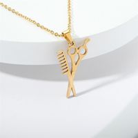 Simple Style Scissors Stainless Steel Plating 18k Gold Plated Pendant Necklace main image 3