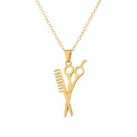 Simple Style Scissors Stainless Steel Plating 18k Gold Plated Pendant Necklace sku image 1