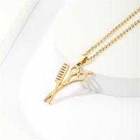 Simple Style Scissors Stainless Steel Plating 18k Gold Plated Pendant Necklace main image 4