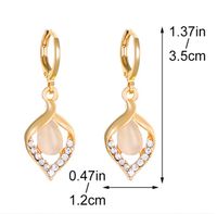 1 Pair Ig Style Water Droplets Plating Hollow Out Inlay Alloy Rhinestones Opal Drop Earrings main image 2