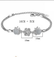Simple Style Flower Apple Copper Plating Inlay Zircon White Gold Plated Bracelets main image 2