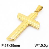 1 Piece Stainless Steel 18K Gold Plated Cross sku image 4