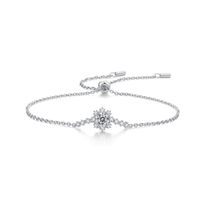 Elegant Classic Style Snowflake Sterling Silver Plating Inlay Moissanite 18k Gold Plated Bracelets main image 4