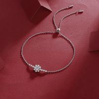 Elegant Classic Style Snowflake Sterling Silver Plating Inlay Moissanite 18k Gold Plated Bracelets main image 3