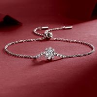Elegant Classic Style Snowflake Sterling Silver Plating Inlay Moissanite 18k Gold Plated Bracelets main image 1