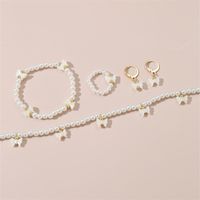 Sweet Round Artificial Pearl Beaded Women's Bracelets Earrings Necklace main image 2