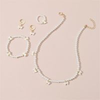 Sweet Round Artificial Pearl Beaded Women's Bracelets Earrings Necklace main image 1