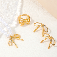 Cute Sweet Bow Knot Alloy Women's Rings Earrings Necklace main image 4