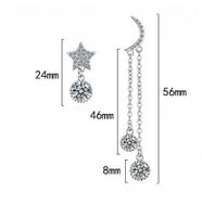 1 Pair Ig Style Shiny Star Moon Asymmetrical Plating Inlay Copper Zircon Drop Earrings main image 2