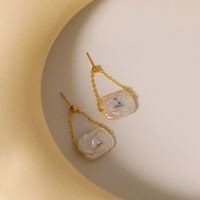 1 Pair Simple Style Classic Style Color Block Plating Freshwater Pearl Copper 18k Gold Plated Drop Earrings main image 3