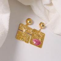 1 Pair Simple Style Classic Style Geometric Inlay Copper Pearl 18k Gold Plated Drop Earrings main image 4