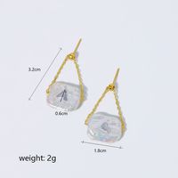 1 Pair Simple Style Classic Style Color Block Plating Freshwater Pearl Copper 18k Gold Plated Drop Earrings sku image 1