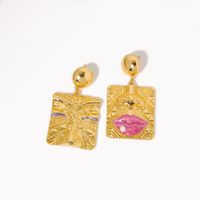1 Pair Simple Style Classic Style Geometric Inlay Copper Pearl 18k Gold Plated Drop Earrings main image 6
