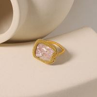 Simple Style Classic Style Flower Freshwater Pearl Copper Plating Inlay Pearl 18k Gold Plated Rings main image 1