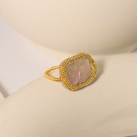 Simple Style Classic Style Flower Freshwater Pearl Copper Plating Inlay Pearl 18k Gold Plated Rings main image 2